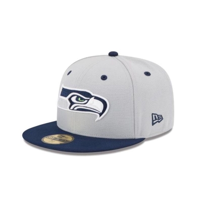 Blue Seattle Seahawks Hat - New Era NFL 2Tone 59FIFTY Fitted Caps USA6817523